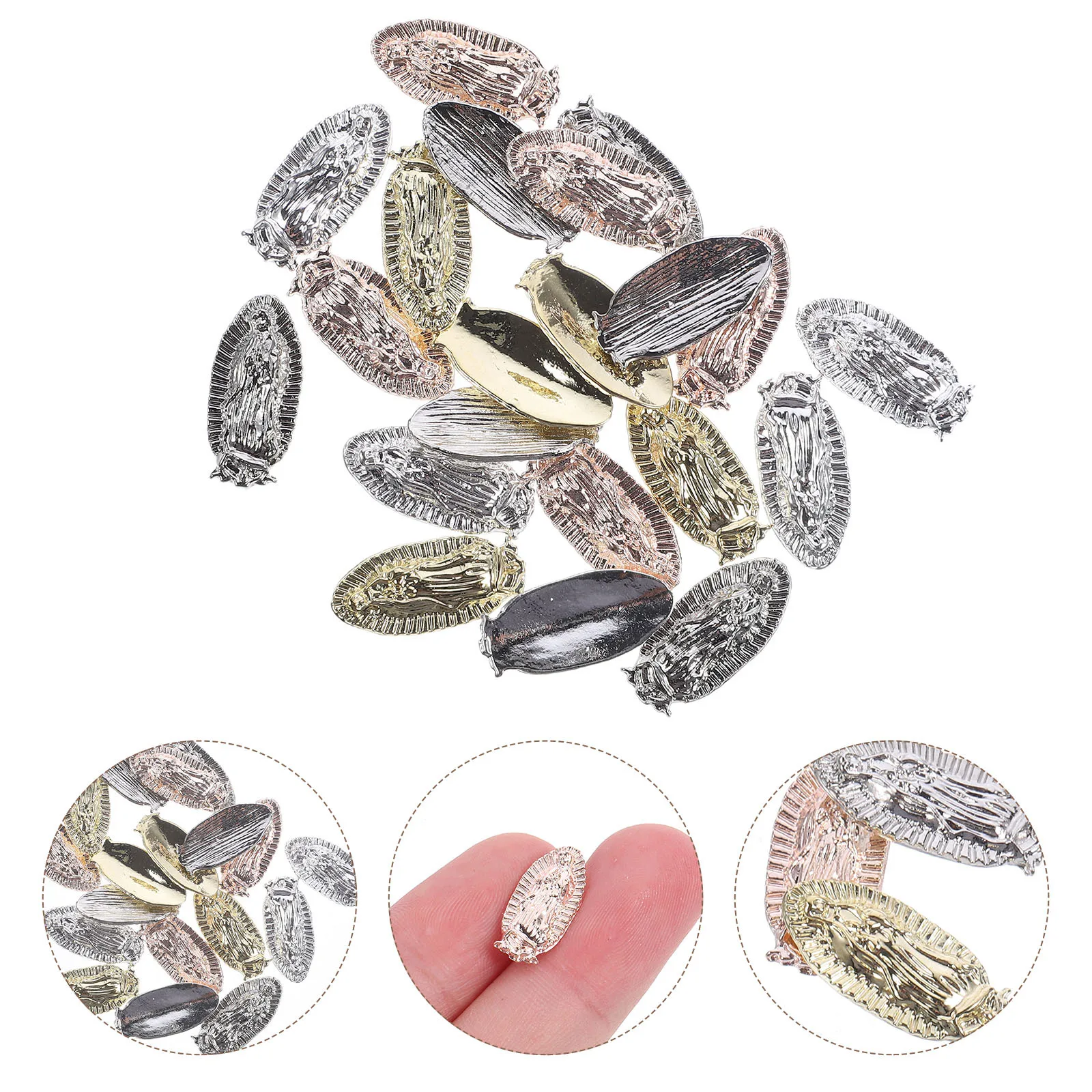 

20Pcs Mary Nail Art Charms Alloy Floating Relief 3D Nail Decorations Nails Supplies Nails Accessories Gems for Crafts
