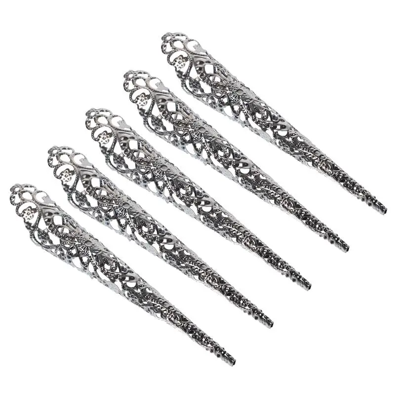 5 Pcs Floral Fingertip Nail Claw Jewelry Halloween Cosplay Finger Claws