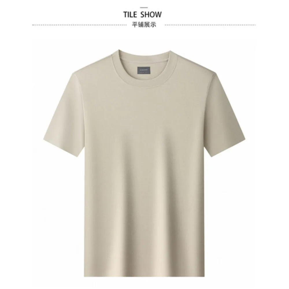 Men's T-Shirt Couple Style Multiple Colors Liquid Ammonia Cotton 7A Antibacterial Seamless Hem round Neck Short Sleeve Casual