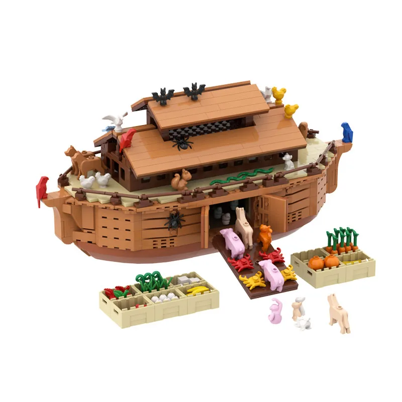 

MOC Noahs Ark Building Block Medieval Boat Bricks