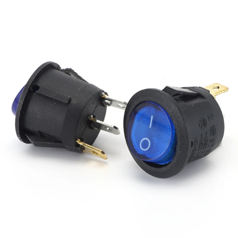 5PCS 23MM Diameter Small Round Boat Rocker Switches  2/3Pin 2/3 Position 6A/250VAC 10A/125VAC  Button Switch with Light