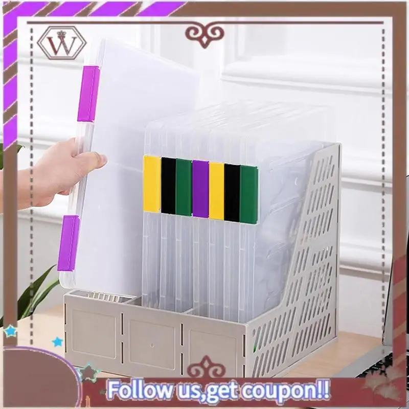 ABBG-4PCS A4 แฟ้มแบบพกพากรณีโครงการ, แบบพกพา A4 แฟ้มกล่องพลาสติกสมุดภาพกล่องเก็บกระดาษสําหรับ 8.5X11 นิ้วกระดาษ Letter Dur