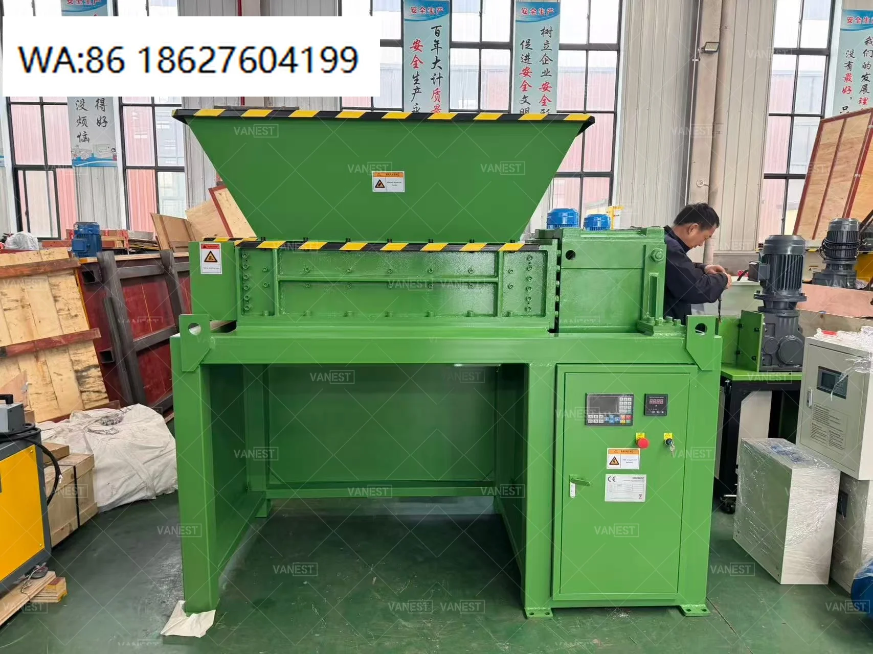 Heavy-Duty Industrial Shredder for Waste