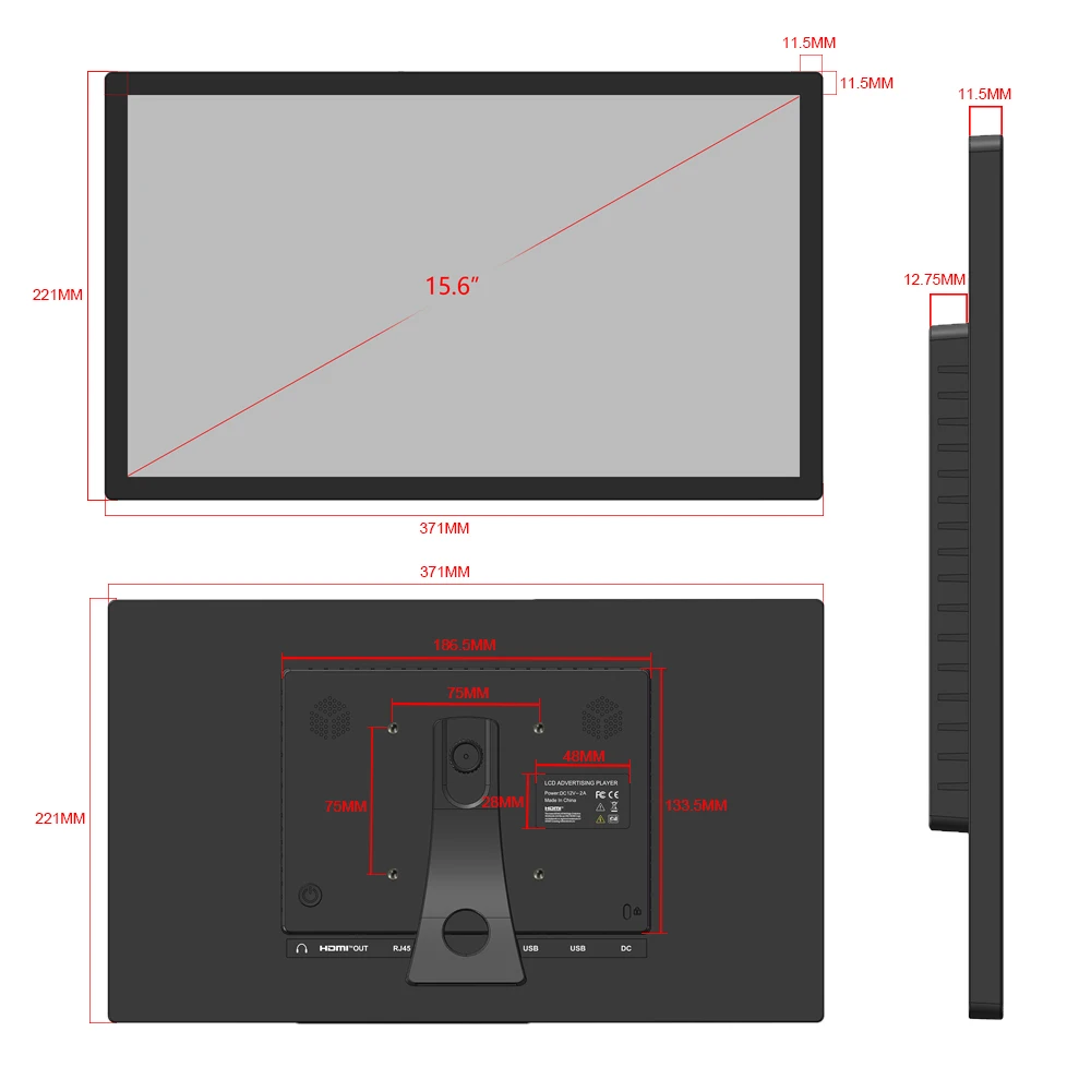 Android Digital Signage Tablet 15-inch capacitieve interactieve touchscreen Monitor LCD-reclamescherm Android-tablet