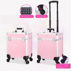 Profession Makeup Case Pull Rod Makeup Artist Portable Luggage Nail Art Tattoo Hair Beauty Trolley Makeup Bag Cosmetic Suitcase