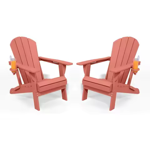 Adirondack Chair Duo in HDPE for Durable Outdoor Seating: Ideal for Patio, Lawn, Garden, and Deck Areas