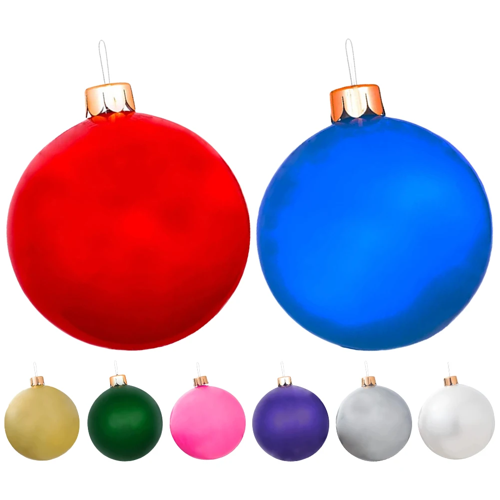 

Christmas Inflatable Ball 8 Colors PVC Inflatables Toys With Stakes To Fasten Ball Without Light for Yard Lawn Porch Tree