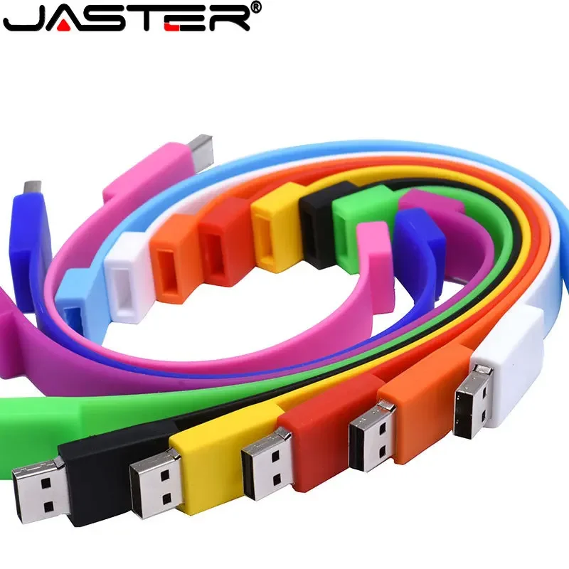 JASTER Fashion Wristband USB 2.0 Flash Drives 64GB 32GB Pen Drive Creative Business Gift for Kids Memory Stick 16GB Pink U Disk