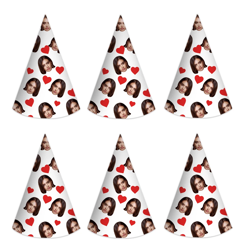 قبعة صور مخصصة لعيد الحب مخصصة لأي وجه قبعة ورقية للصور مثالية لتزيين حفلات الزفاف وعيد الحب