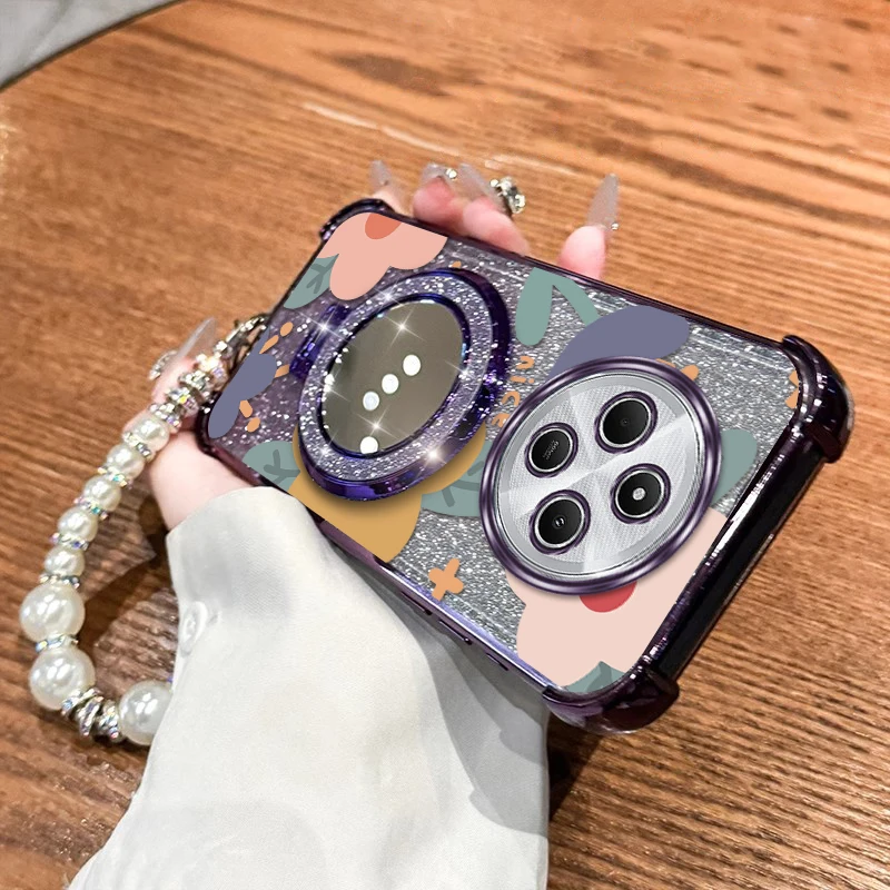 

14C чехол-держатель для браслета с красивыми цветами для Xiaomi Redmi 10Power 13R 12C 13C 13 10C 14C 11A 10india 10 14RCover