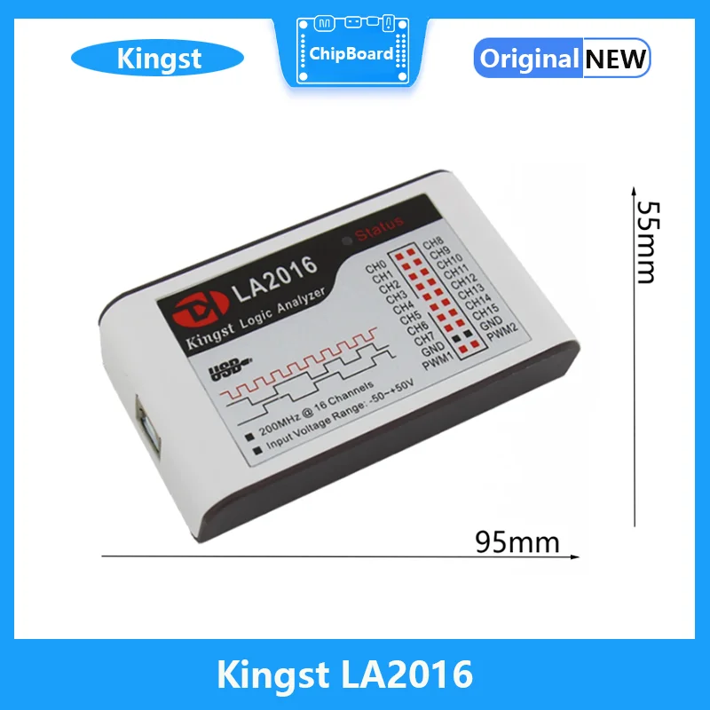 Kingst LA2016 analizator stanów logicznych USB 200M max częstotliwość próbkowania, 16 kanałów, próbki 10B, MCU, ramię, narzędzie do debugowania