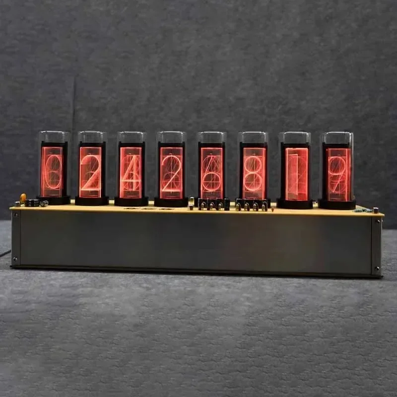 Цифровые настольные часы Nixie Tube со светодиодной подсветкой RGB, роскошные настольные часы для игровой комнаты, аксессуары для украшения, настольные часы, идея подарка
