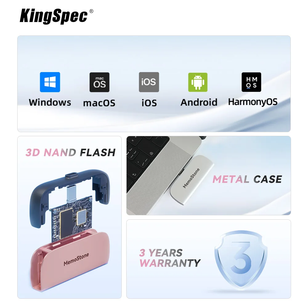 KingSpec USB disco duro SSD externo 512G 1TB 2TB USB3.2 Pen Drive Hdd tipo C disco Flash portátil HD para Macbook PC iPhone PS5