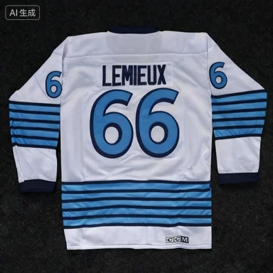 تي شيرت رجالي بدلة تدريب قميص رياضي أمريكي ريترو هوكي الجليد جيرسي 66 ماريو Lemieux ثلاثية الأبعاد جيرسي الرجال تي شيرت بأكمام طويلة #5