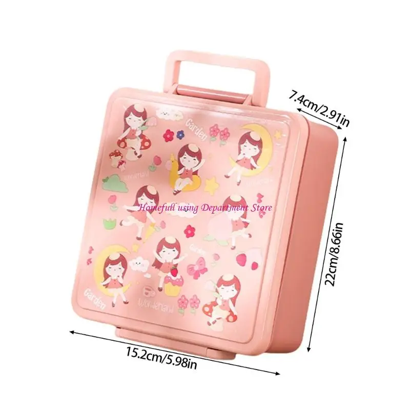 Portable Lunch Container Divided Sections Bentos Box for Children School Meals