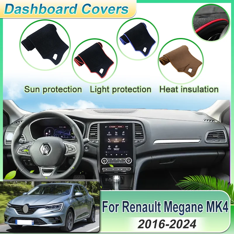 Car Dashboard Rug Cover For Renault Megane MK4 Grandcoupe IV 2016~2024 BFB Dash Mat Sun Shade Carpet Protective Auto Accessories