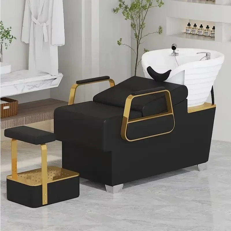 

Simple Salon Shampoo Chair Equipment Modern Professional Wash Hair Chair Personalized Nourishing Cadeira De Barbearia Furniture