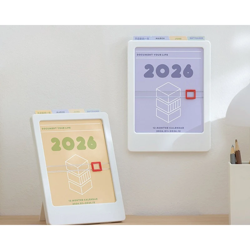 

Настольный календарь-подставка 2026 в стиле Ins, настенный держатель для календаря, простое настольное украшение, новый дизайн