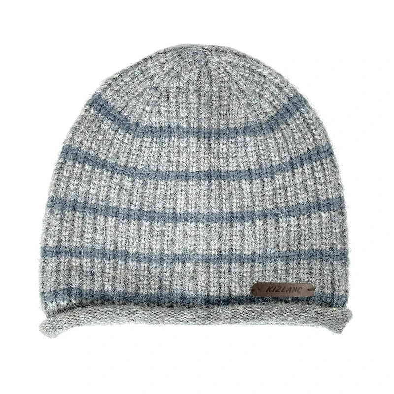 قبعة صوفية محبوكة مخططة عصرية ومتعددة الاستخدامات للرجال للخريف والشتاء قبعة Skullies Beanies الدافئة غير الرسمية للنساء #5