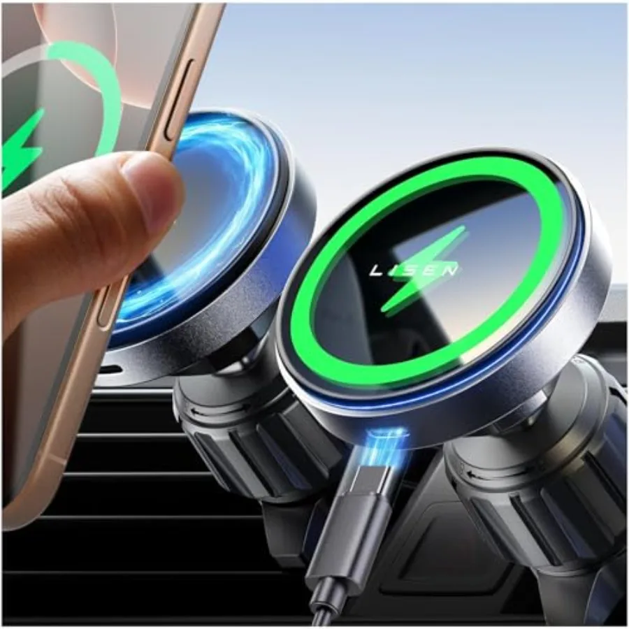 

iPhone 17 Pro Max Air Magsafe Car Mount Charger Fast Charging 15W Air Vent Magnetic Wireless Car Charger Vent Phone M