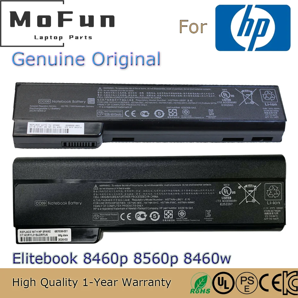 Brand New Original CC06 10.8V 55Wh Laptop Battery for HP Elitebook 8460p 8560p 8460w Probook 6465b 6560b CC09 10.8V 100Wh