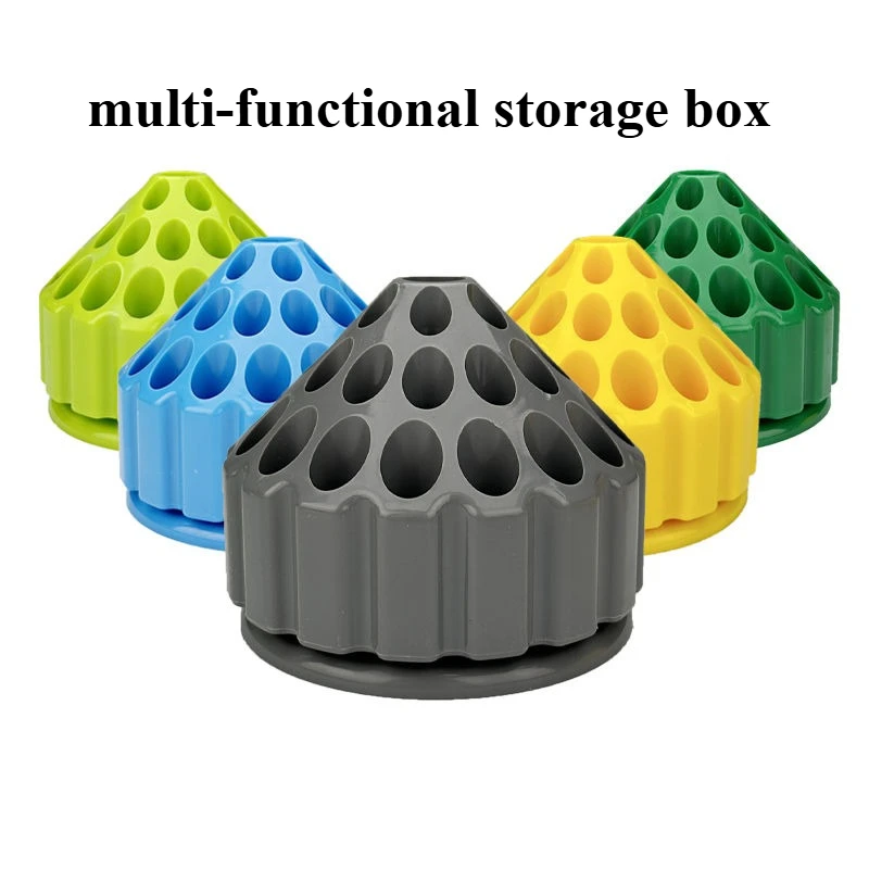 

360-degree rotating plastic grinding head storage box for polishing, carving, parts organization, and instrument repair tools