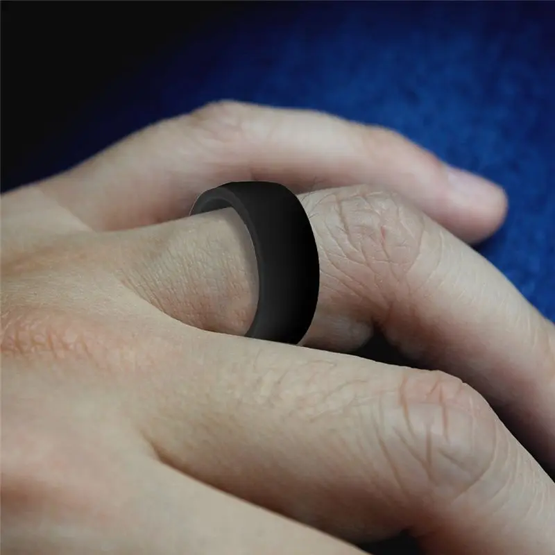 Efficient- 8.7mm Popular for Men Women Silicone Cool Rings Silicone Wedding Ring Environmental Outdoor Sports RingX2 9