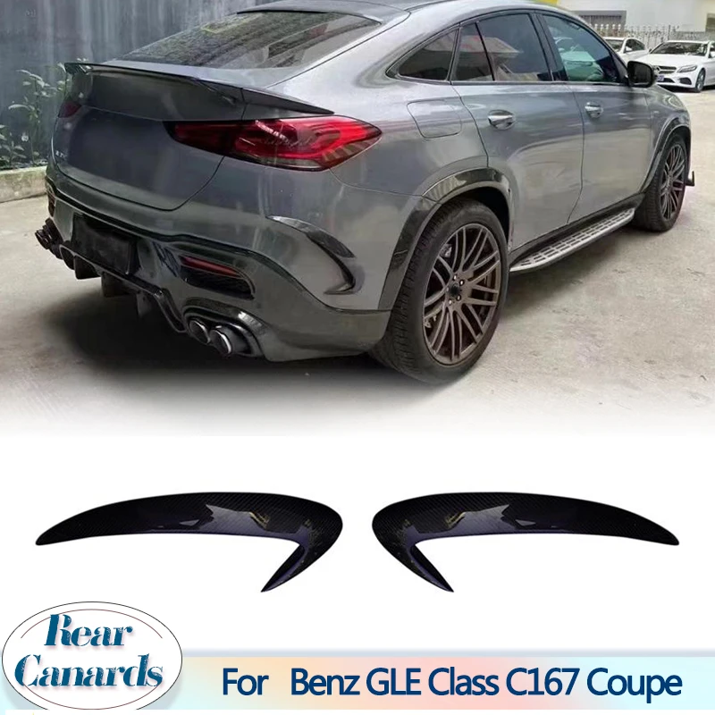 Car Rear Bumper Canards Spiltters for Mercedes Benz GLE Class C167 Coupe GLE450 GLE53 GLE63 AMG 2020UP Side Scoop Carbon Fiber