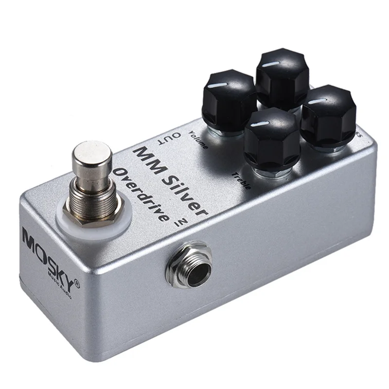 

Y67A-Guitar Effects Pedal Overdrive 4 Modes Effector Pedalboard Silver For Effects Processors Tremolo Sound Mixer