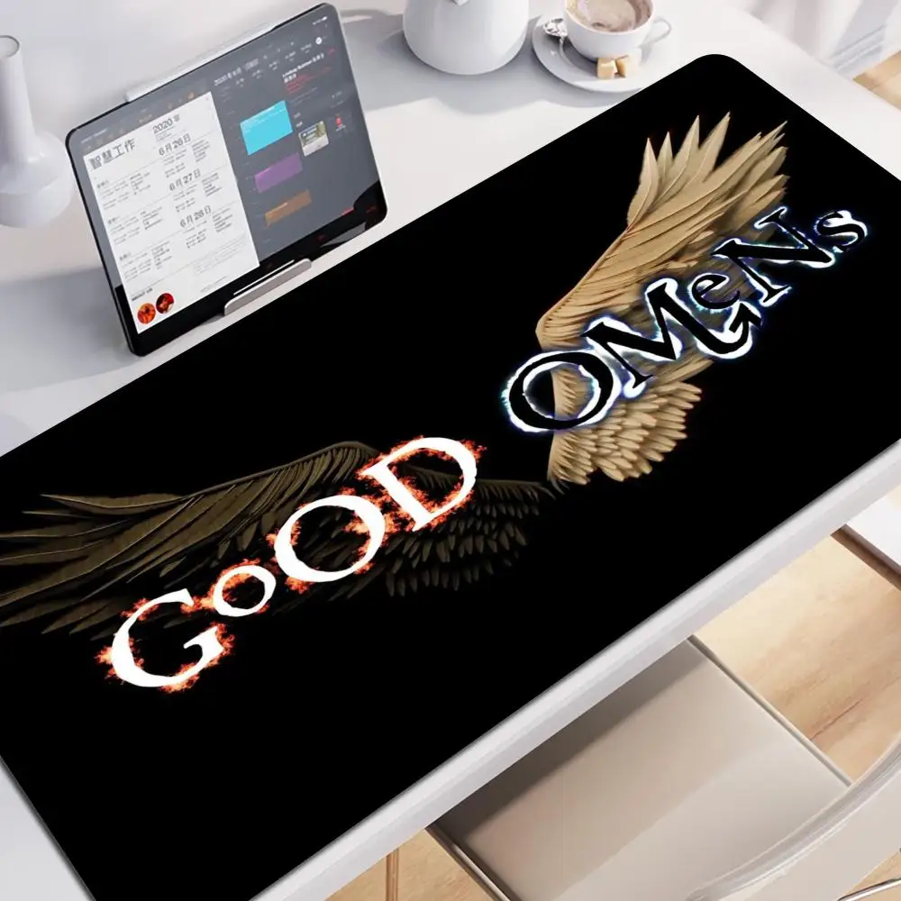 

Cartoon Good Omens TV Mouse Pad Non-slip Locking Edge DeskMat PC Laptop Accessories Rubber Office Keyboard Large Game XXL Carpet