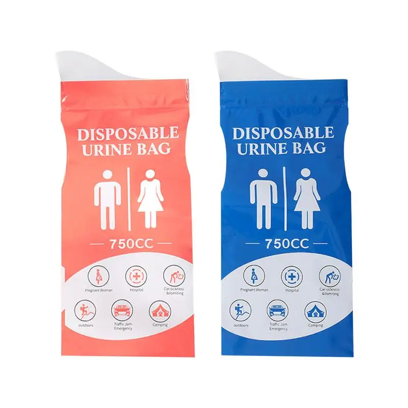 

Urine Bags For Men 750ml Leak Proof Travel Potty Portable Toilet 4pcs Camping Pee Bag Vomit Bags For Road Trips Traffic Jams