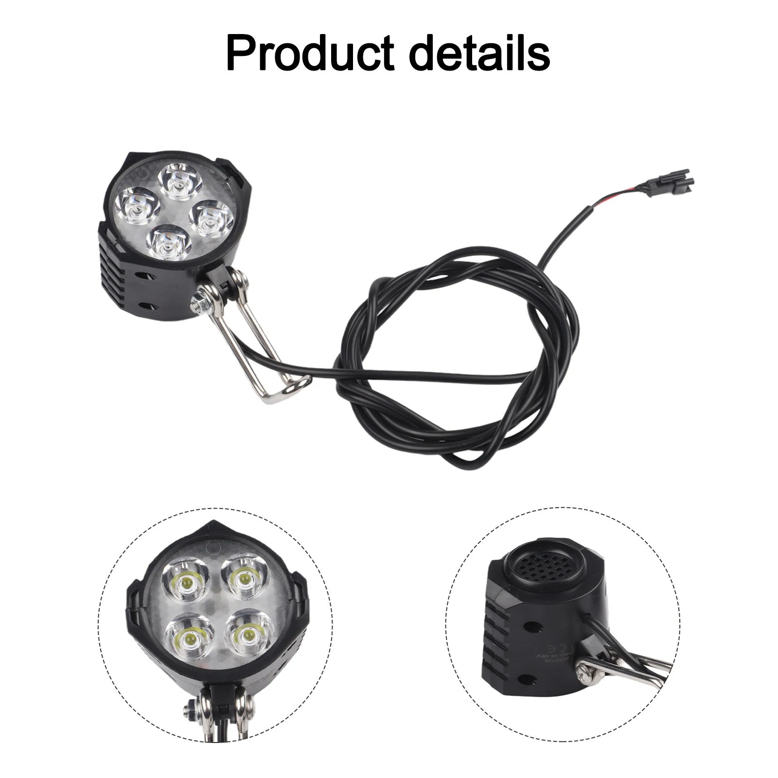 AliExpress TOOPRE CAN Protocol Light 36V 48V Front Lamp Night Riding Black CAN Protocol E-bike Headlight Ebike SM 2 Pin Connector