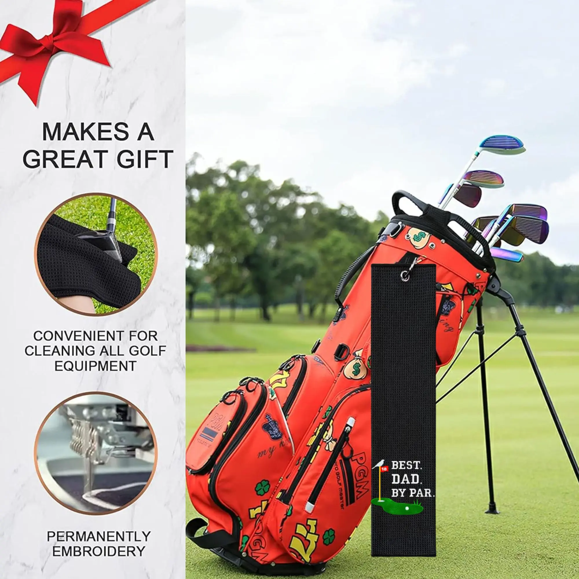أفضل أبي من Par منشفة جولف مطرزة مضحكة أبي منشفة جولف إكسسوارات الجولف للرجال والنساء هدية جولف لعيد ميلاد الأب الجد