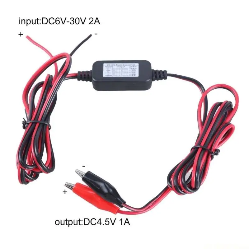 E56B 6~30V to 4.5V1A Clip Cable Step Down Power Adapter Cord Efficient Power Solution