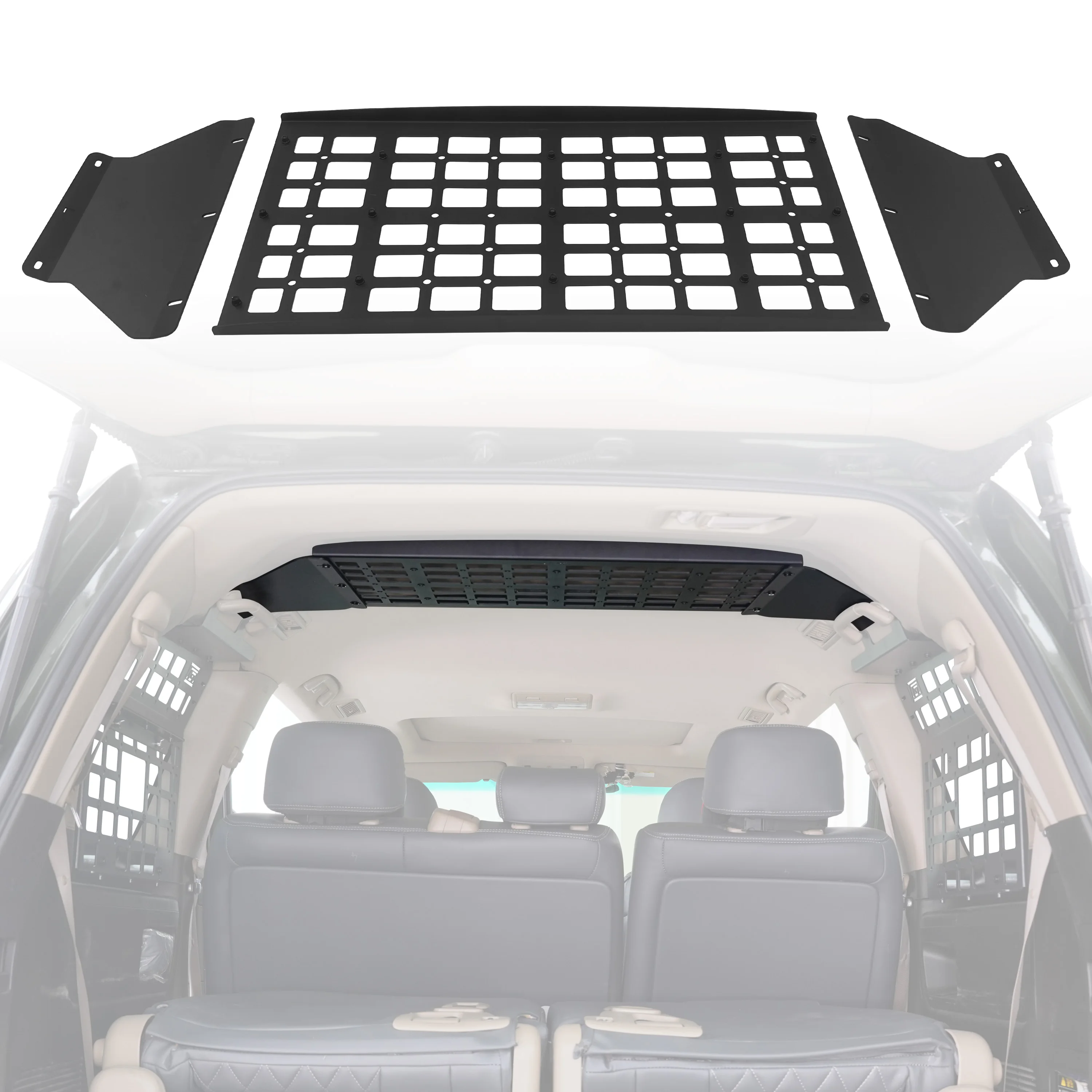 For Toyota Land Cruiser LC200 J200/Lexus LX570 2007-2021 7 Seats Storage Shelf Side Window Bracket Molle Panel Rear Trunk