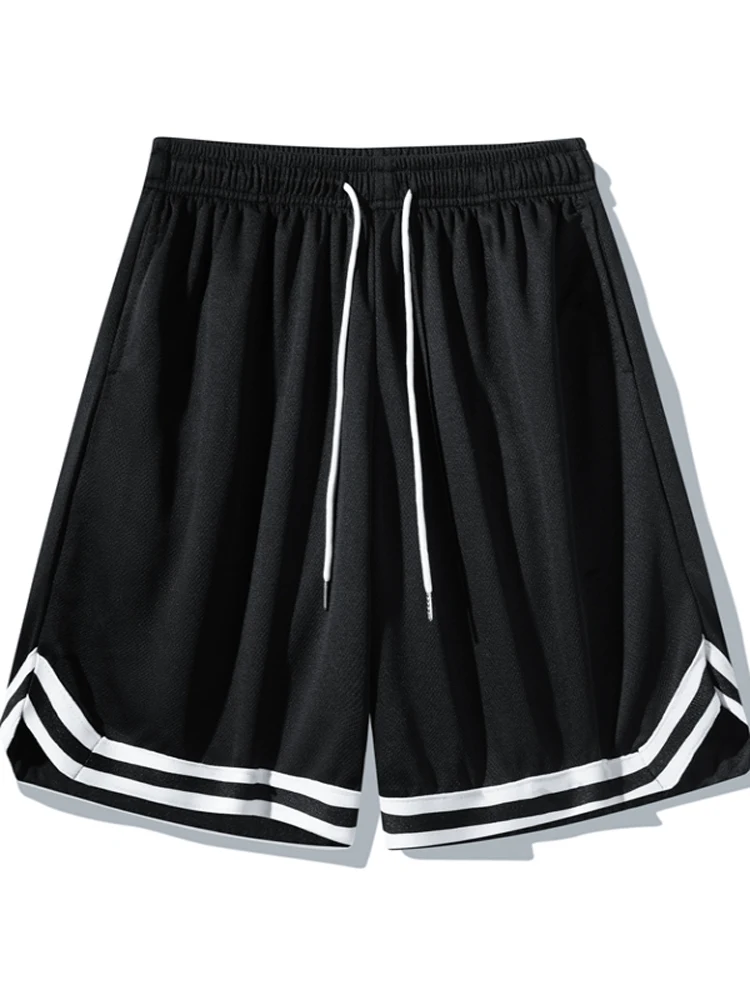

Summer Basketball Shorts Men Stripe Jogger Shorts Casual Running Short Pants Men Sports Baggy Loose Sweat Pants Pocket Youth