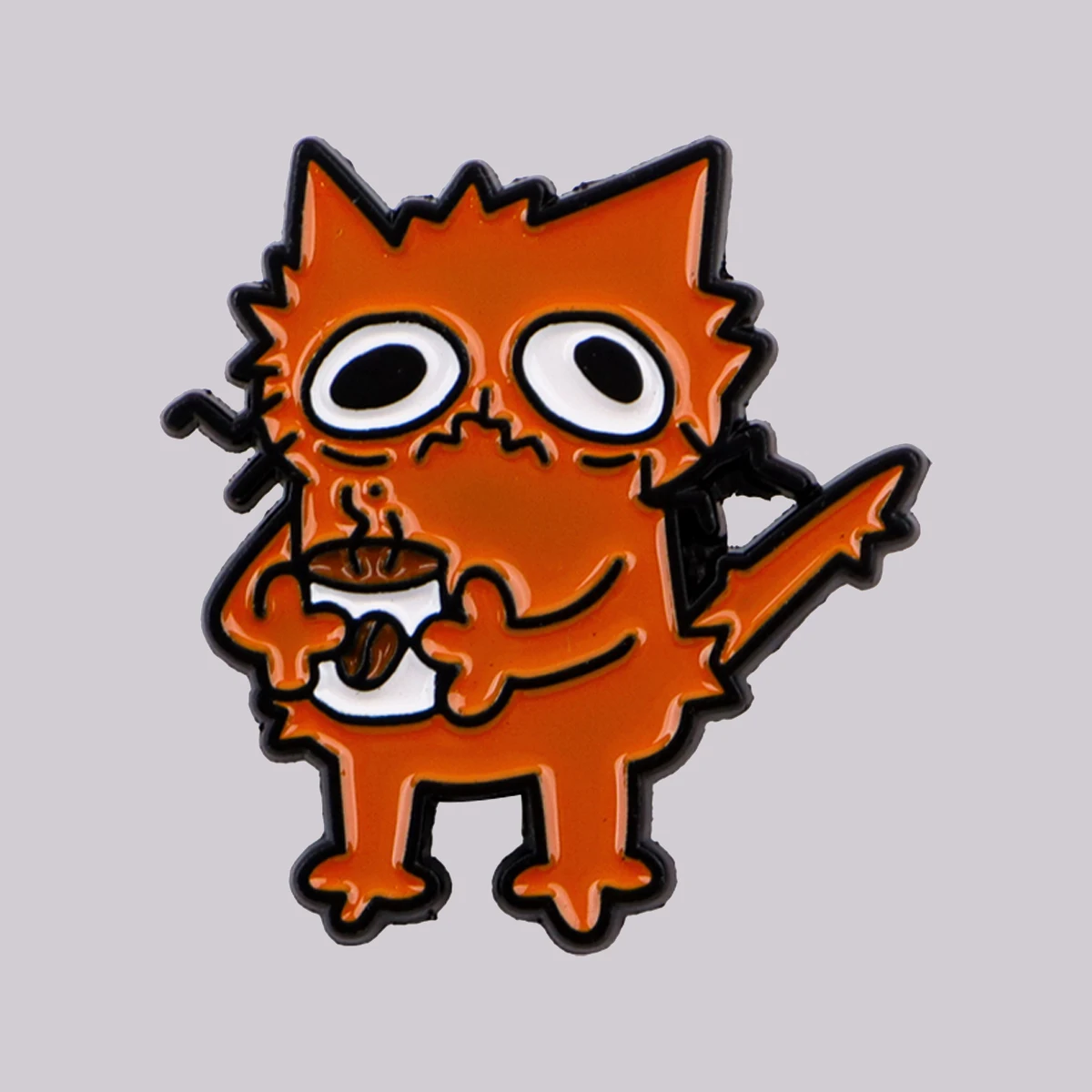 Lustige Kaffeekatzen-Emaille-Anstecknadel, Niedliche Brosche, Ansteckpins, Abzeichen für Rucksack, Kleidung, Accessoires, Modeschmuck, Geschenke für Freunde