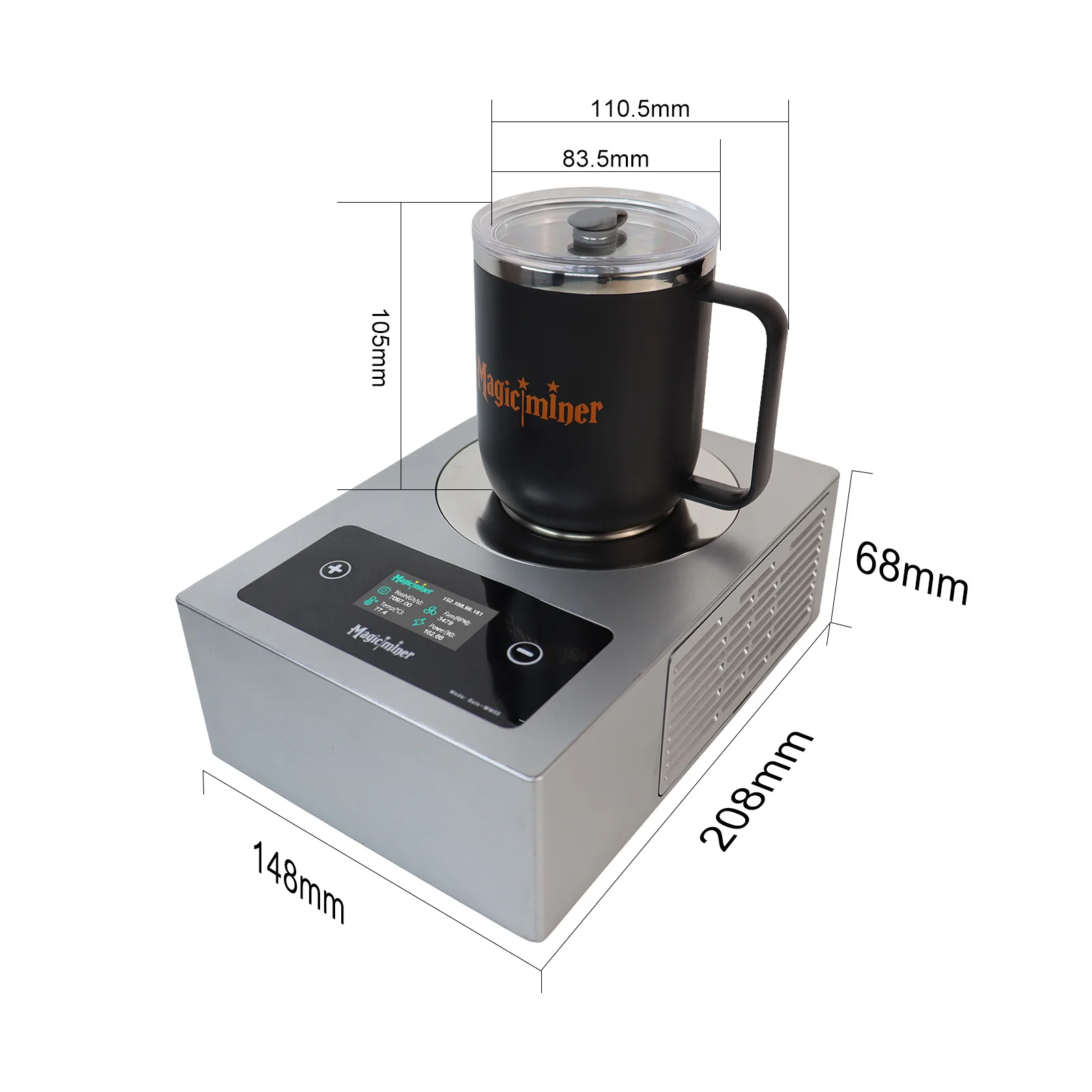 Magicminer WM02 7TH/s SHA-256 BTC Miner Smart Thermostatic Cup Mat 150W WiFi Bitcoin Mining Heater Desk Cup Warmer Home Office