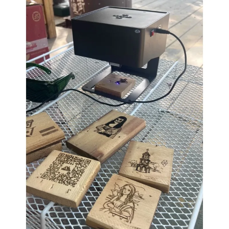 Grabador láser DJ6, cortador de 3W para madera, cuero, vidrio, acrílico, grabado de Metal con Control inalámbrico por aplicación de teléfono móvil BT