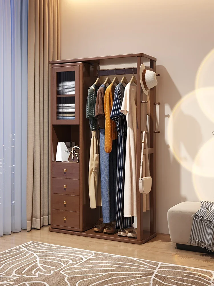 

cross-bordeClothes Rack Floor-Standing Household Bedroom Multi-Functional Coat Rack Entrance Entrance Dressing Mirror Integrated