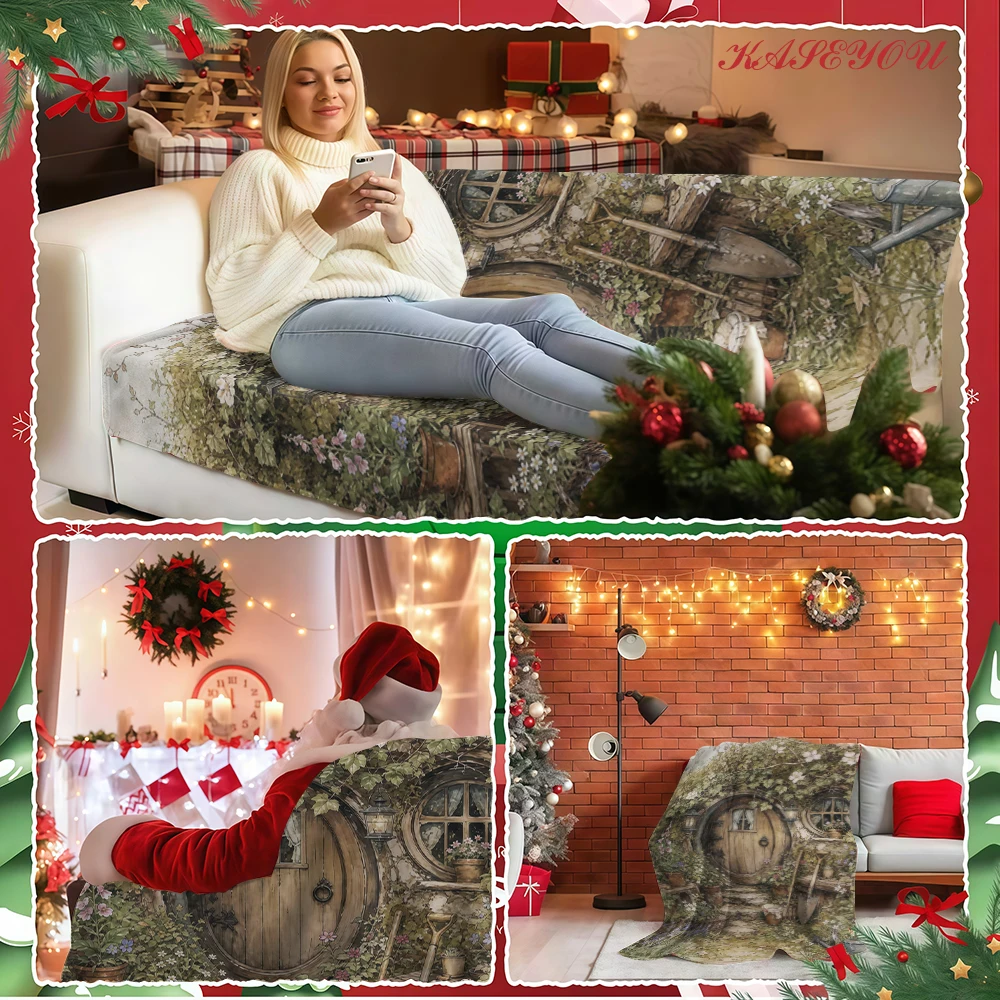 Bold Floral Lightweight No Shedding Extra Warm Couch Blanket Perfect for Christmas Xmas Holiday Home Decoration