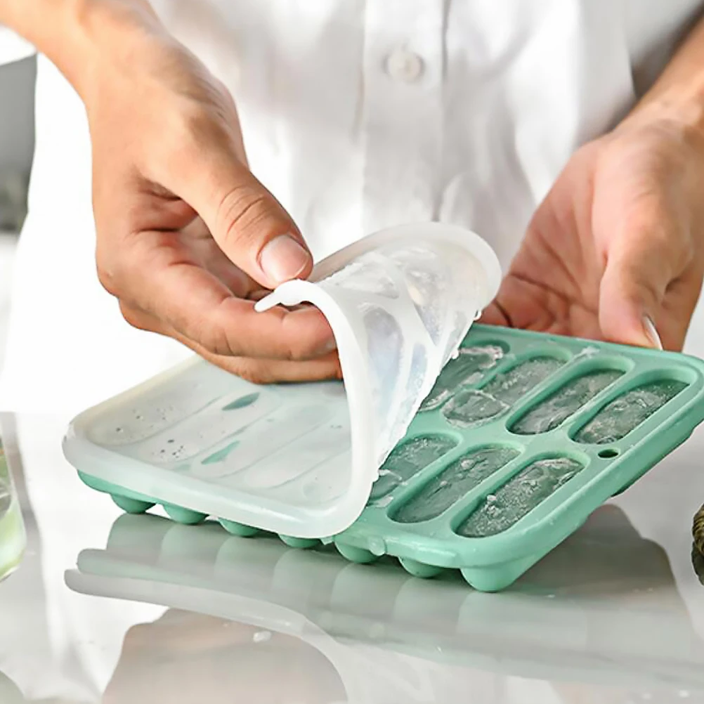 

Silicone Ice Cube Tray Sausage Mold Maker Green Color Freezer Eco Friendly Clean Kitchen Bar Use Home Baking