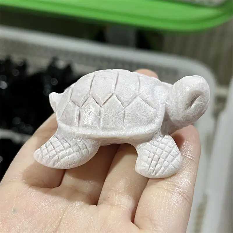 Natural Jade Sea Turtle Carving Healing Stone Crystal Natural Stones Mineral Gift Home Decoration Article 1pcs