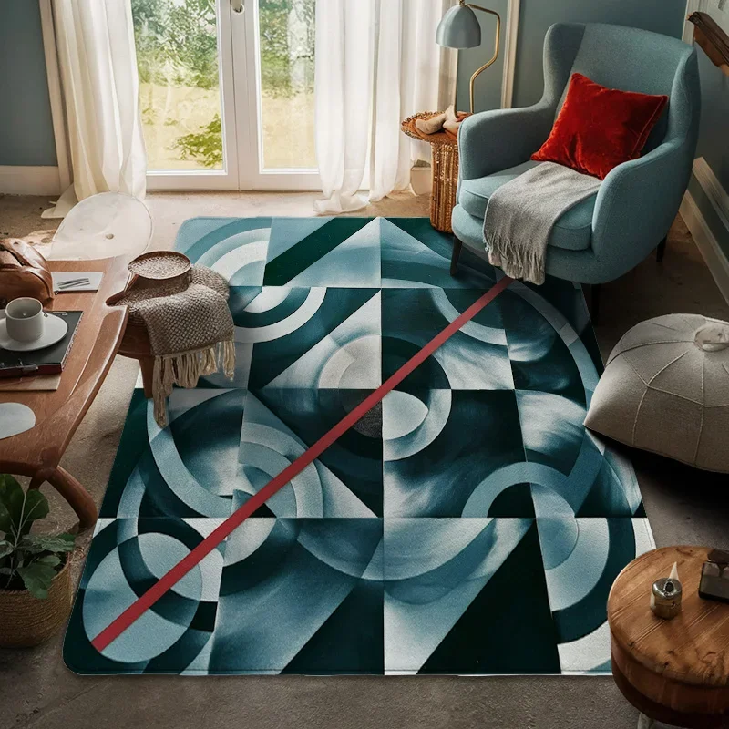 2025 New Nordic Ins Style Abstract Geometric Door Mat Non-Slip Floor Mat Living Room Bathroom Large Floor Mat Home Decoration