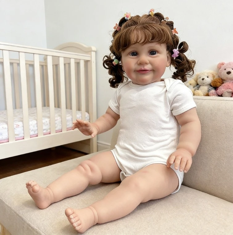 دمية زوي الواقعية بطول 26 بوصة مع بشرة ثلاثية الأبعاد وعروق مرئية، دمية فنية ناعمة الملمس قابلة للتجميع