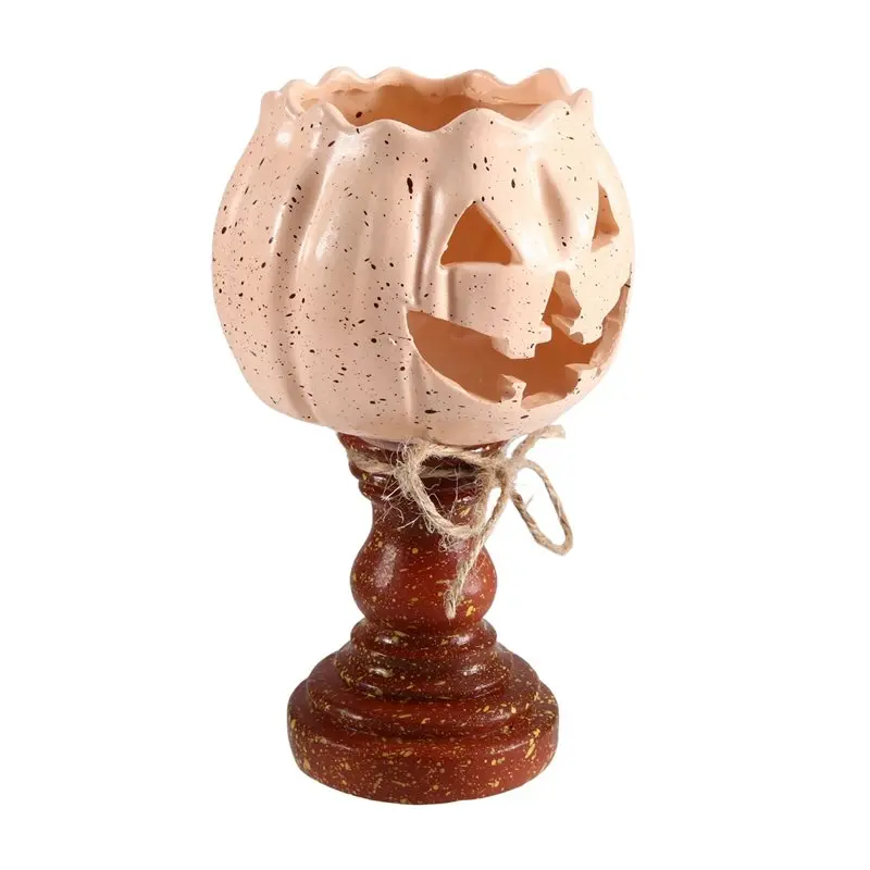 【LIMITED TIME DISCOUNT】Rustic White Pumpkin Tealight Candle Holder Farmhouse Fall Style For Thanksgiving Halloween Tea Light Hol