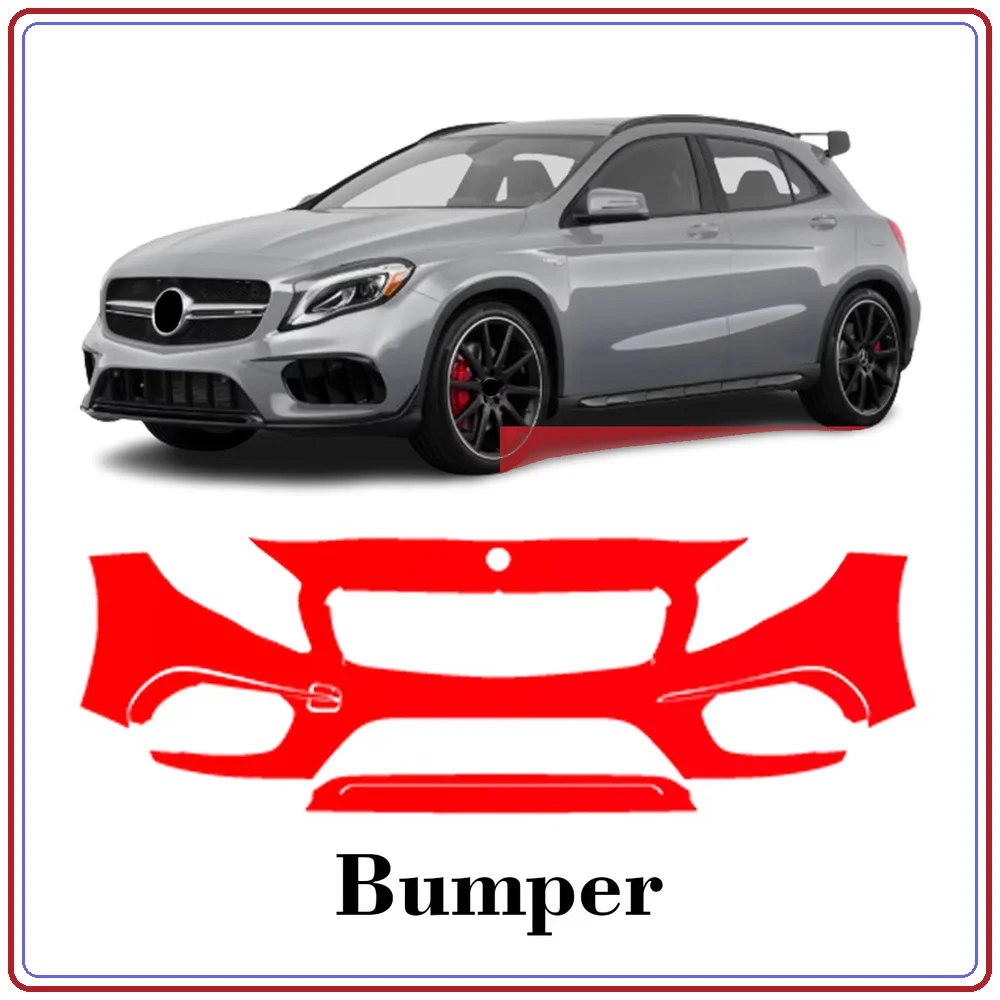 For Mercedes Benz GLA45 AMG 18-2020 Precut TPU Paint Protection Film PPF Front Bumper Kit Clear Bra Stone Guard EU UK