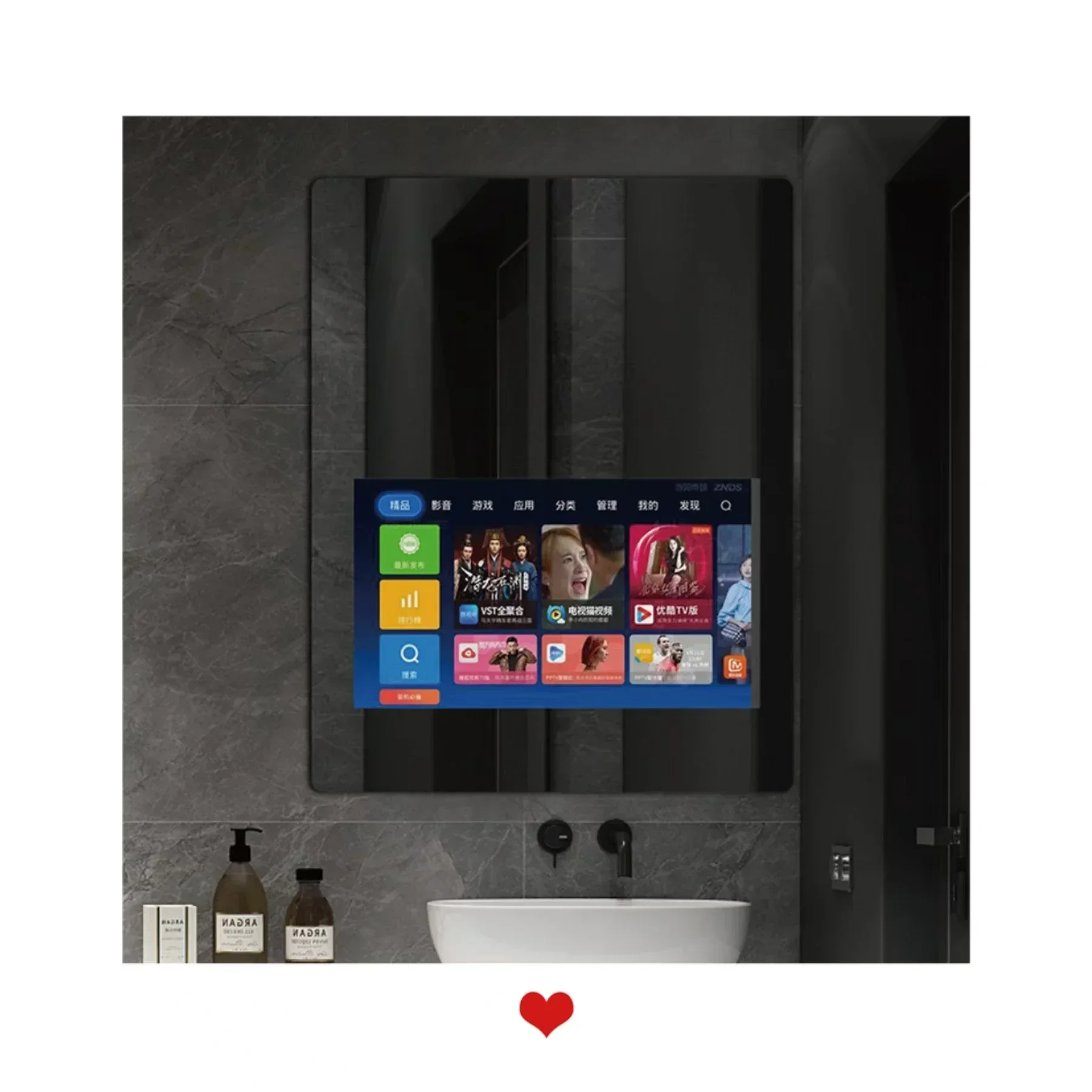 The New Listing Hollywood Style Wall Mounted Illuminated Smart Touch LED Bathroom Mirror Anti-Fog Mirror