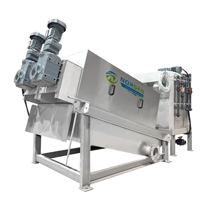 New type Northam spiral thickener sludge dewatering multi-disc screw press sludge treatment