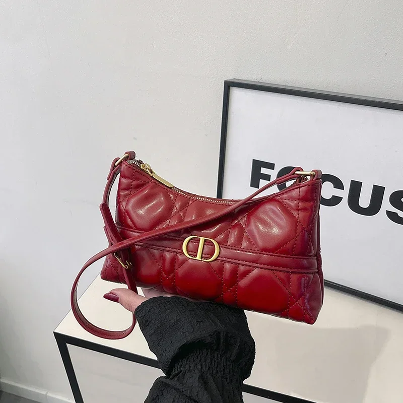 

2025 Fashion New Minimalist Designer Crossbody Bag With Large Capacity, Elegant Solid Color Leather Shopper For Superstars